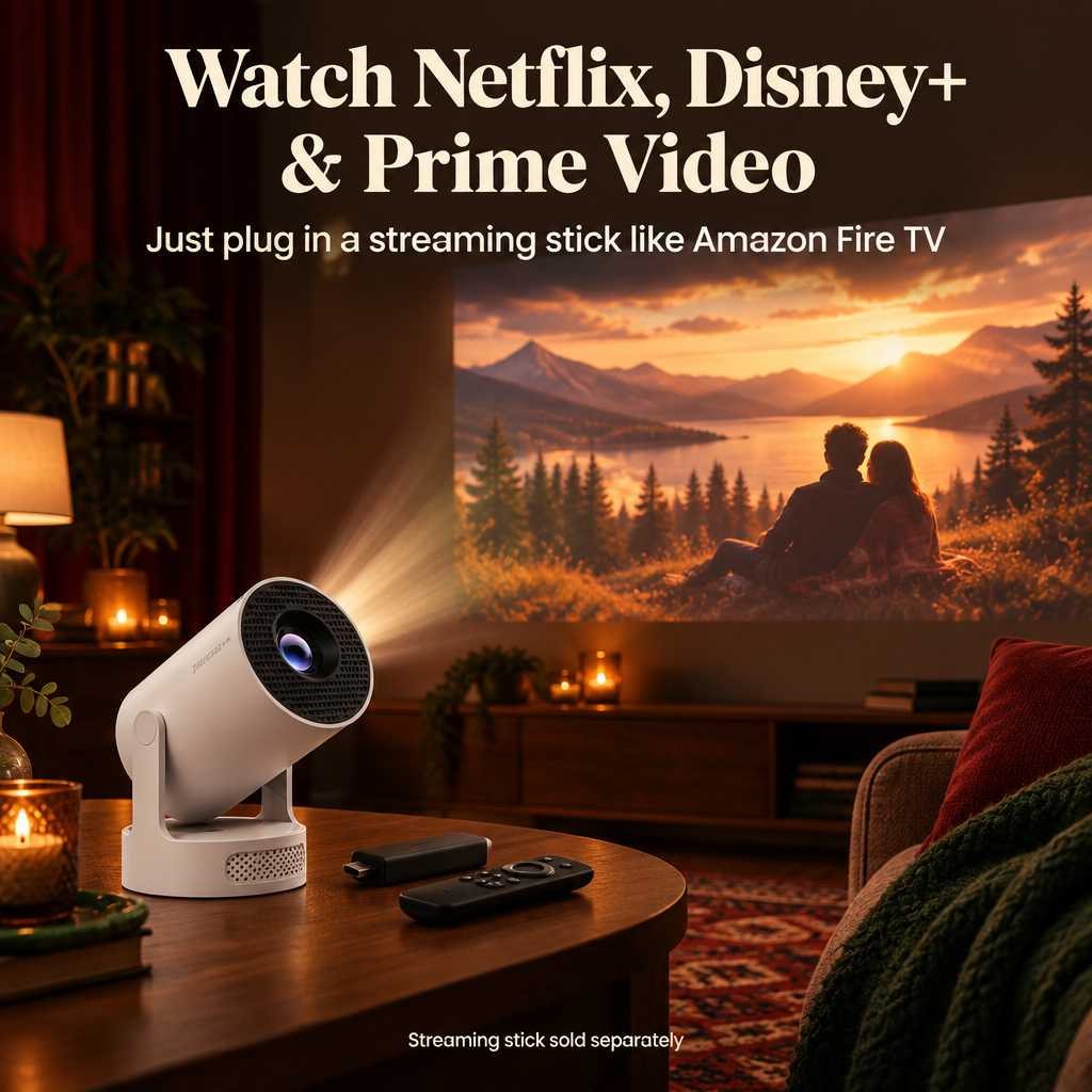 Watch Netflix, Disney+ and Prime Video with a streaming stick (sold separately)